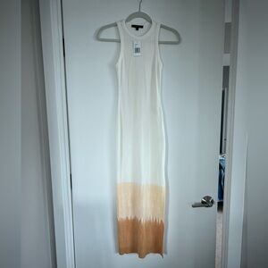 White amber to tan/orange maxi dress. FORE size small